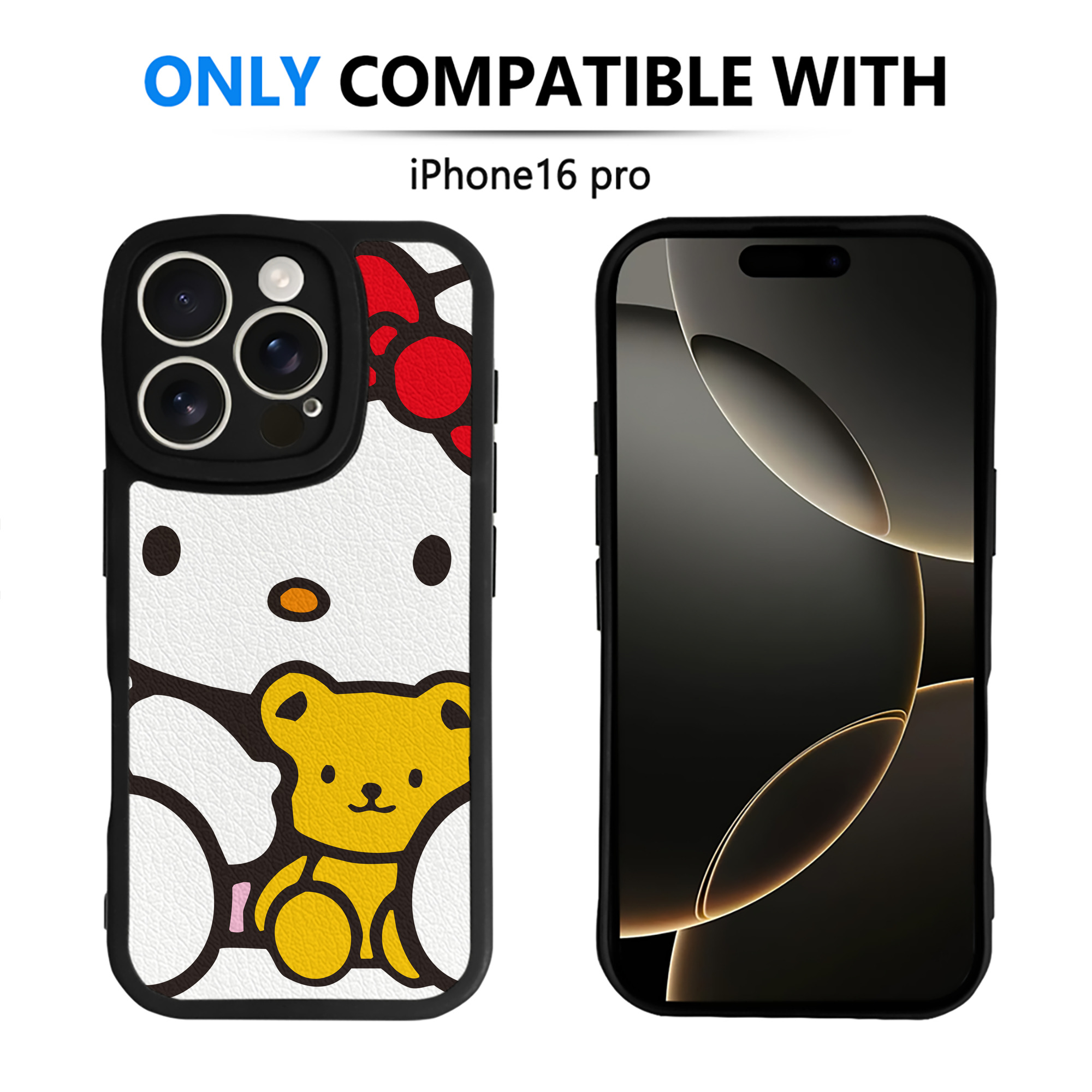 （画像用） Hello Kitty ハローキティ 【iPhone 16シリーズ対応】シリコンスマホケース（レザー調） 材質：シリコン